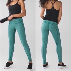 Lululemon Wunder Under Wee Stripe Teal size 8